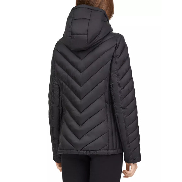 Michael Kors Puffer Jacket Reversible Quilted Nylon Signature Logo Packable Nwt - Picture 4 of 10
